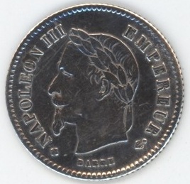 France 20 Centimes 1867 BB Napoleon III (ss) en argent