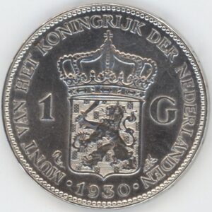 Pays-Bas 1 Gulden 1930 Wilhelmina I (ss+) en argent