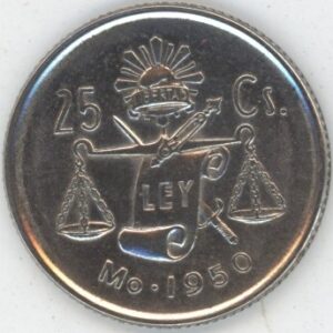 Mexico 25 Centavos 1950 Mo (-vz)