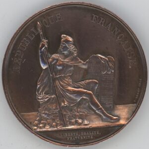 Médaille France 1848 Le peuple vainqueur de la royauté (ss-vz)