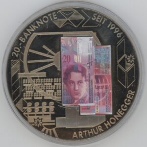 Médaille Billet de Banque Arthur Honegger (unz) grand module (54gr)