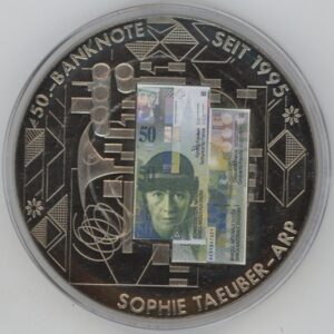Médaille Billet de Banque Sophie Taeuber (unz) grand module (54gr)