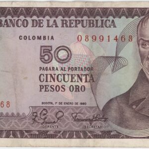 Colombia 50 Pesos Oro 1980