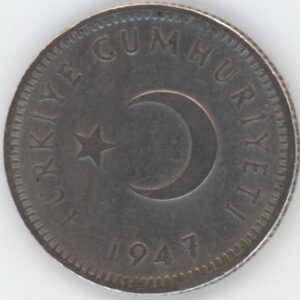 Turquie 50 Kurus 1947 (ss) en argent