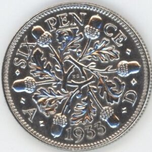 Grande-Bretagne 6 Pence 1933 George V (vz) en argent