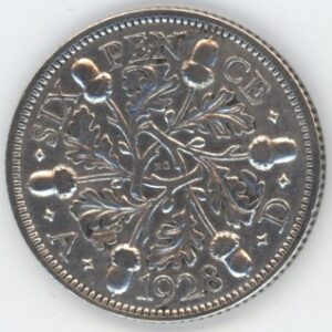 Grande-Bretagne 6 Pence 1928 George V (ss-vz) en argent