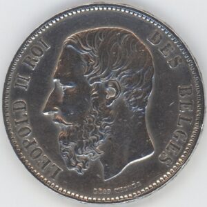 Belgique 5 Francs 1873 Leopold II (ss) en argent