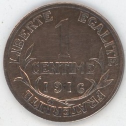 France 1 Centimes 1916 Daniel Dupuis (ss-vz)