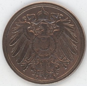 Germany Empire 1 Pfennig 1908 A Wilhelm II (ss)