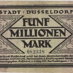 Germany Düsseldorf 5 Millionen Mark 1923