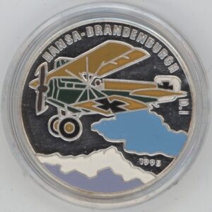 Benin 1000 Francs 1995 WWI Austrian Hansa Brandenbourg D-1 (vz) en argent