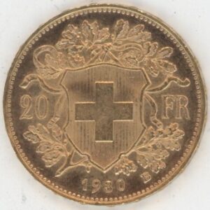 Vreneli 20 Francs OR 1930 (vz)