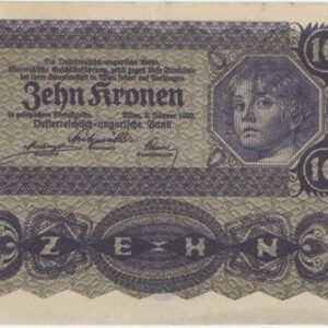 Autriche 10 Kronen 1922 presque Neuf