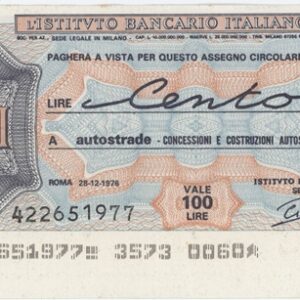 Italie Instituto Bancario Italiano 100 Lire 1976