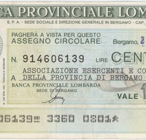 Italie Banca Provinciale Lombarda 100 Lire 1976