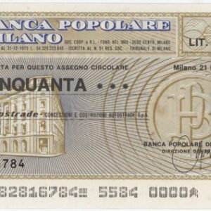 Italie Banca Popolare Di Milano 50 Lire 1977
