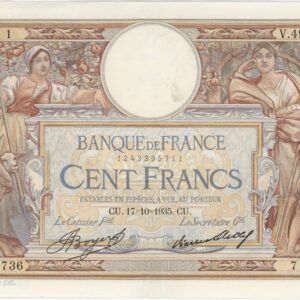 France 100 Francs 1935 Luc Olivier Merson