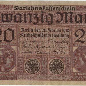 Germany Darlehenskassenschein 20 Mark 1918
