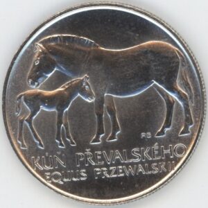 Tchécoslovaquie 50 Korun 1987 Protection de l'environnement Chevaux (unz) en argent