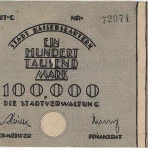 Germany Kaiserslautern 100 000 Mark 1923