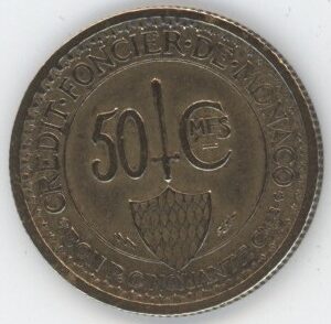 Monaco 50 Centimes 1926 Louis II (ss)